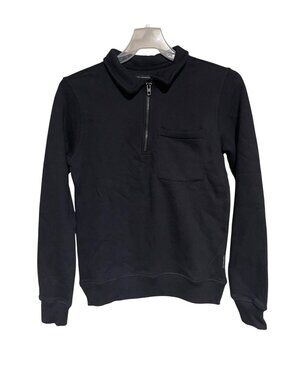 French Connection Quarter Zip Collared Sweatshirt Mens Small Classic Style